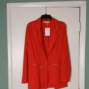 Vibrant ORANGE Women's Blazer Size Large. Brand New